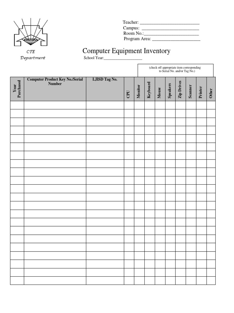 Computer Equipment Inventory List PDF