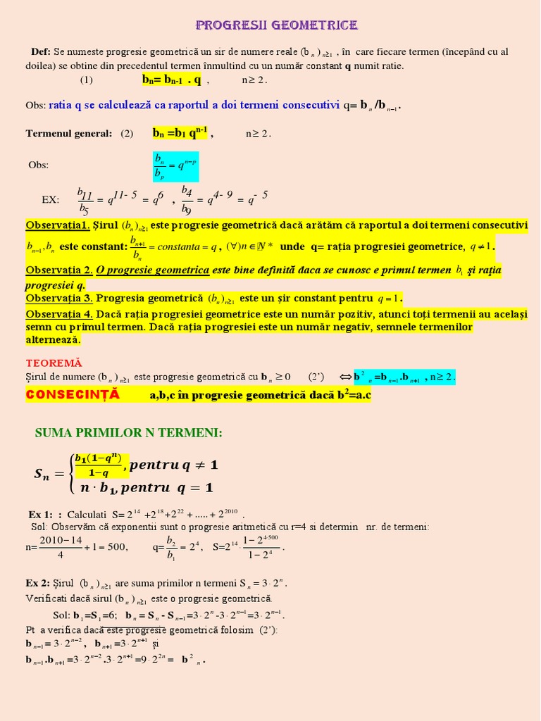 Progresii Geometrice | PDF