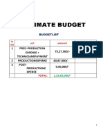 Production No - 2 (APPROXIMATE BUDGET LIST) 82