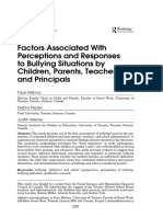 Factors Associated With Perceptions and Responses To Bullying Situations by Children, Parents, Teachers, and Principals.