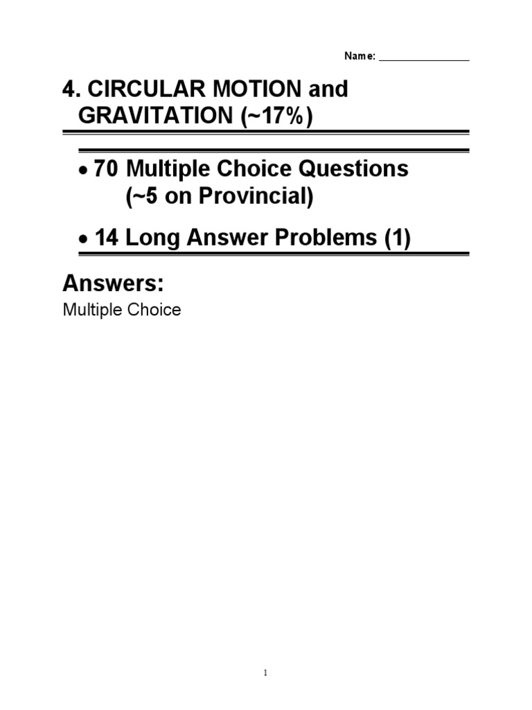Circular Motion and Gravitation 2 PDF Orbit Acceleration