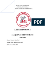 Laboratorio # 2 Máquinas Eléctricas: Instituto Tecnológico de Aprendizaje Industrial Carrera de Automatización Industrial