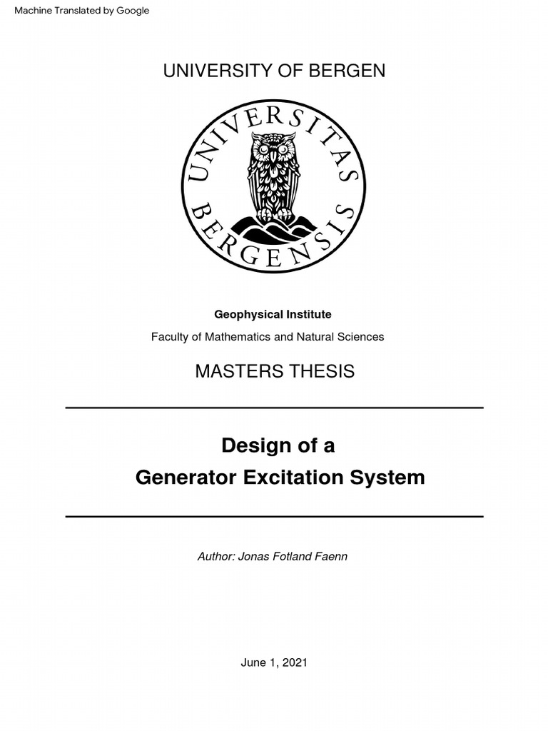 Design of A Generator Excitation System PDF PDF Rectifier