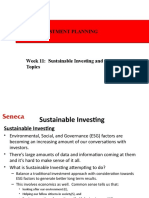 Week 11 - Sustainable Investing and Other Current Topics