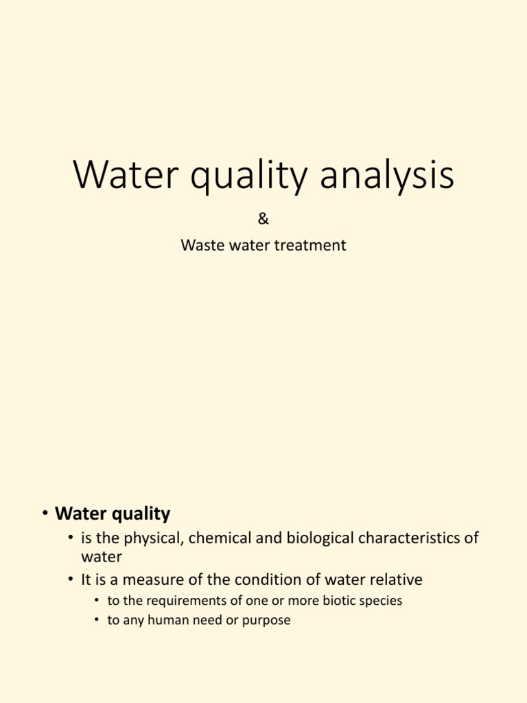 Wastewater Quality and Treatment Overview | PDF | Sewage Treatment | Water