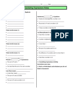 Trnslating Expressions Notes Sheet