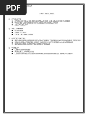 SWOT ANALYSIS
