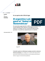 El argentino Luis Caffarelli ganó el _Nobel de Matemáticas_ _ Por sus aportes sobre el fluir del agua   _ Página12