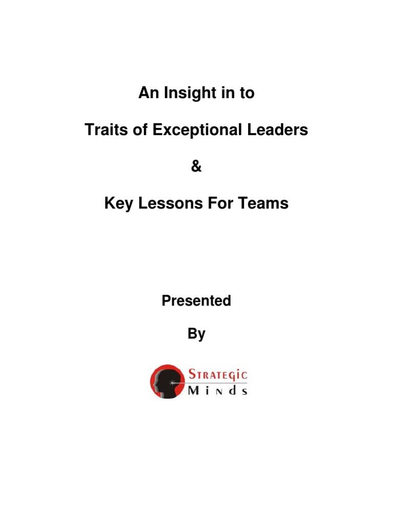 An Insight in To Traits of Exceptional Leaders | PDF | Leadership ...