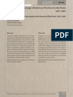 Evolução da carga tributária na Província de São Paulo (1835-1889