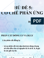 Chủ Đề 5: Cơ Chế Phản Ứng: Dược K9B