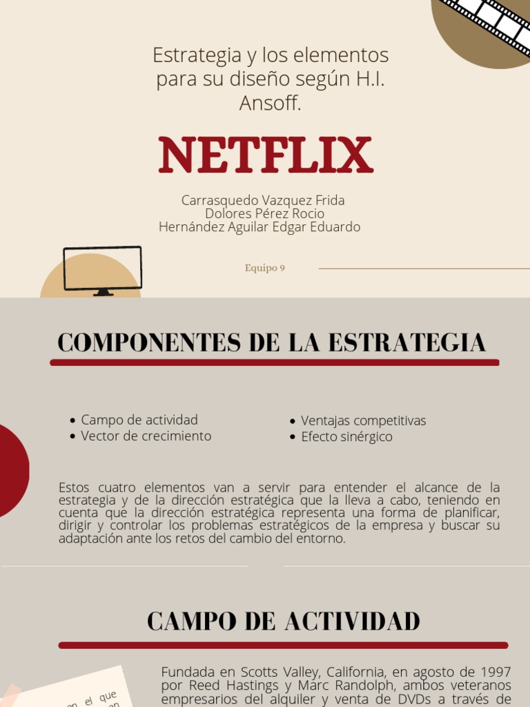 Estrategia de Netflix según Ansoff | PDF | Netflix | Streaming Media