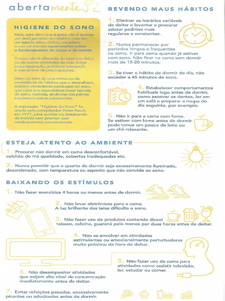 Higiene Do Sono Pdf Pdf