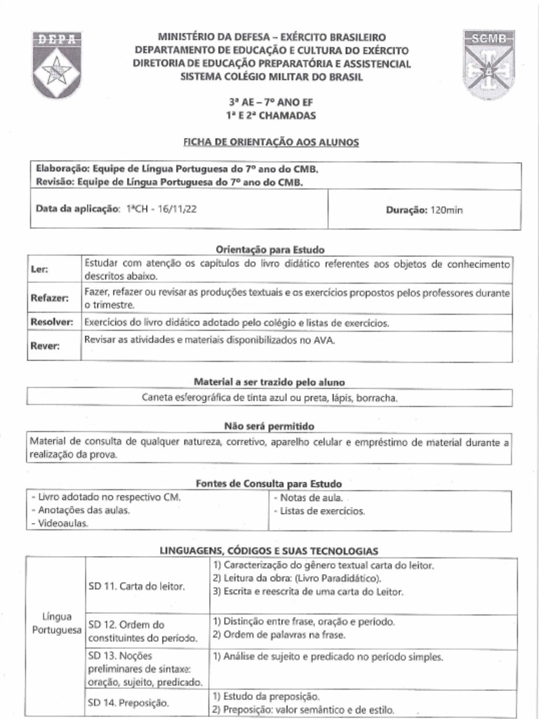 Foa 7 ano 3ae pdf