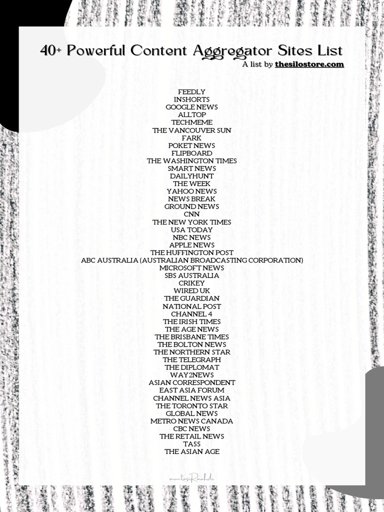 40+ Powerful Content Aggregator Sites List PDF