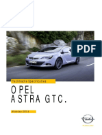 Astra GTC Modeljaar 2015 Technische Specificaties