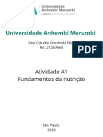 Universidade Anhembi Morumbi: Atividade A1 Fundamentos Da Nutrição