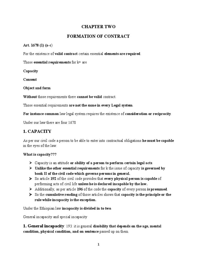 Essential Elements of Contract Formation | PDF | Offer And Acceptance ...