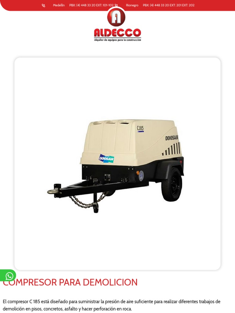 Compresor C 185 para Demolición | PDF
