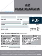 2007 FOX Product Registration Form