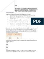 Exercícios de temperatura e equilíbrio térmico