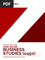 Caie Igcse: Business STUDIES (0450)