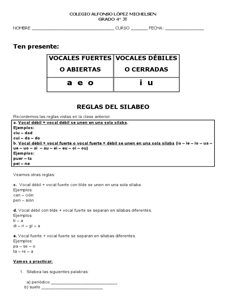Actividad Silabeo | PDF