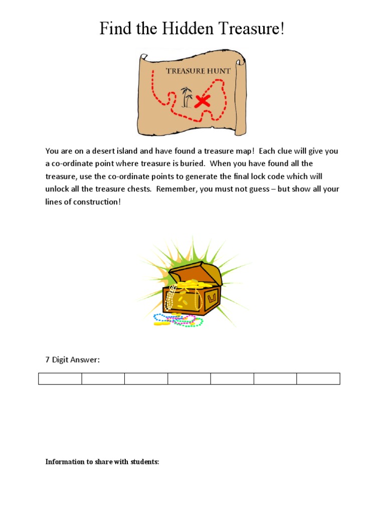 Treasure Map Clue Challenge Guide | PDF | Teaching Methods & Materials