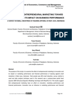 Sambuli  Hamali , Yuyua Suryana, Nury Effendi, Yudi Azis, (2016),  INFLUENCE OF ENTREPRENEURIAL MARKETING TOWARD