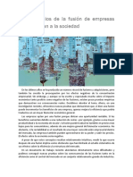 Los Beneficios de La Fusión de Empresas Que No Llegan A La Sociedad