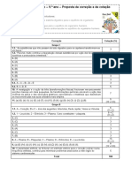 Ficha de Avaliação - 9.º Ano - Proposta de Correção e de Cotação