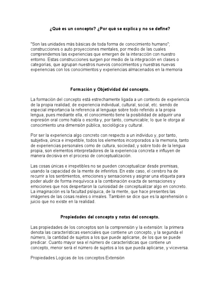 Qué Es Un Concepto | PDF | Concepto | Ciencia cognitiva