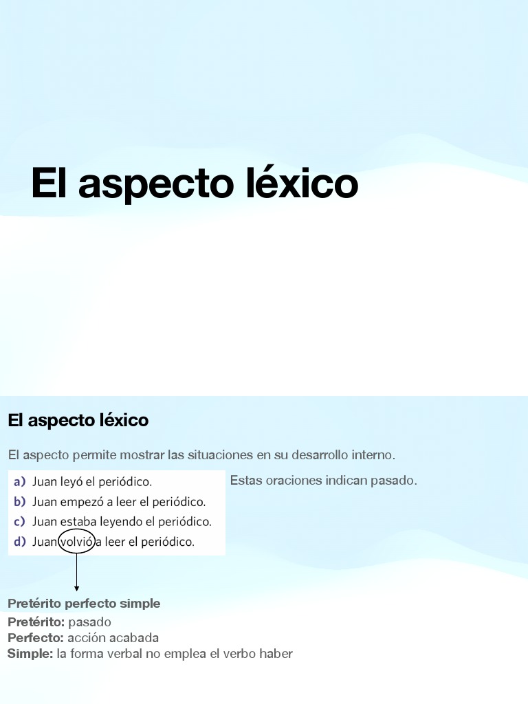 El aspecto léxico | PDF | Verbo | Morfología Lingüística