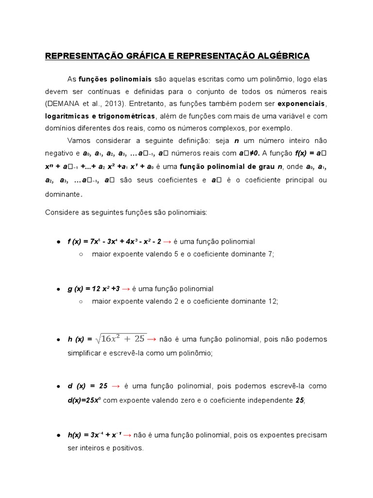 Representa o Gr fica E Representa o Alg brica PDF Fun o 