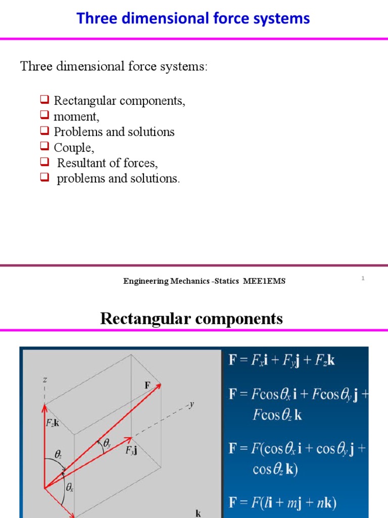 3D Force Systems for Engineers | PDF | Engineering | Physical Sciences