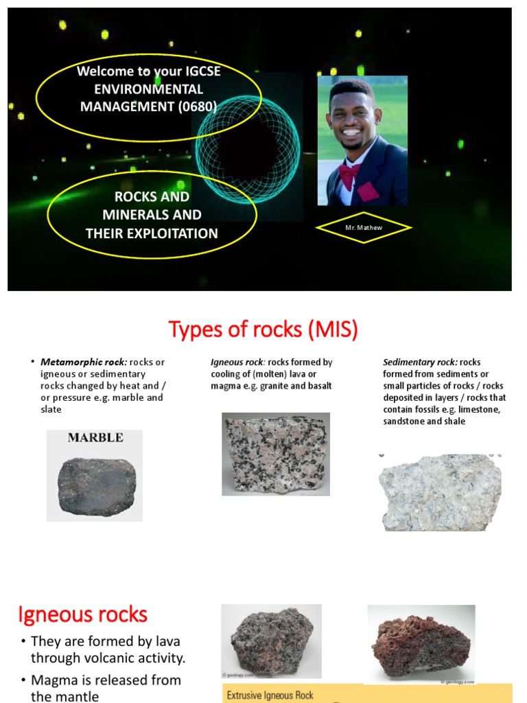 Types and Management of Rocks and Minerals | PDF | Rock (Geology ...