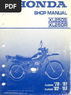 ホンダ XL250S ＆ XL250R サービスマニュアル 2冊セット ホンダ XL250S ＆ XL250R サービスマニュアル 2冊セット - メルカリ