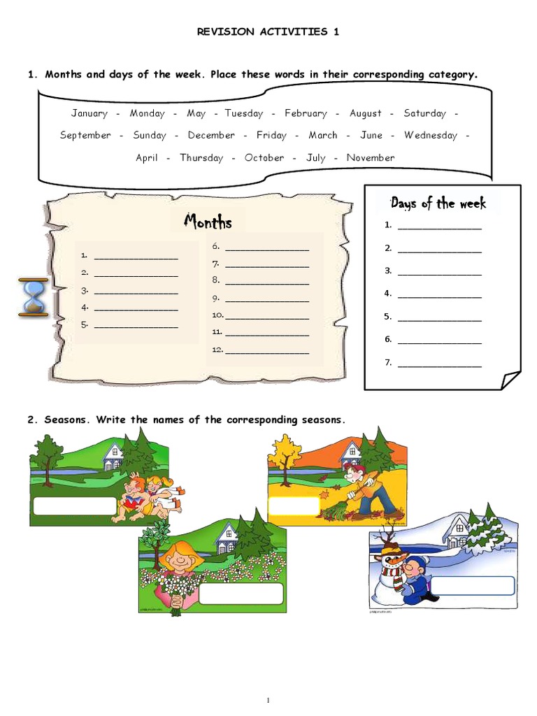 Revision Activities for Time Concepts | PDF
