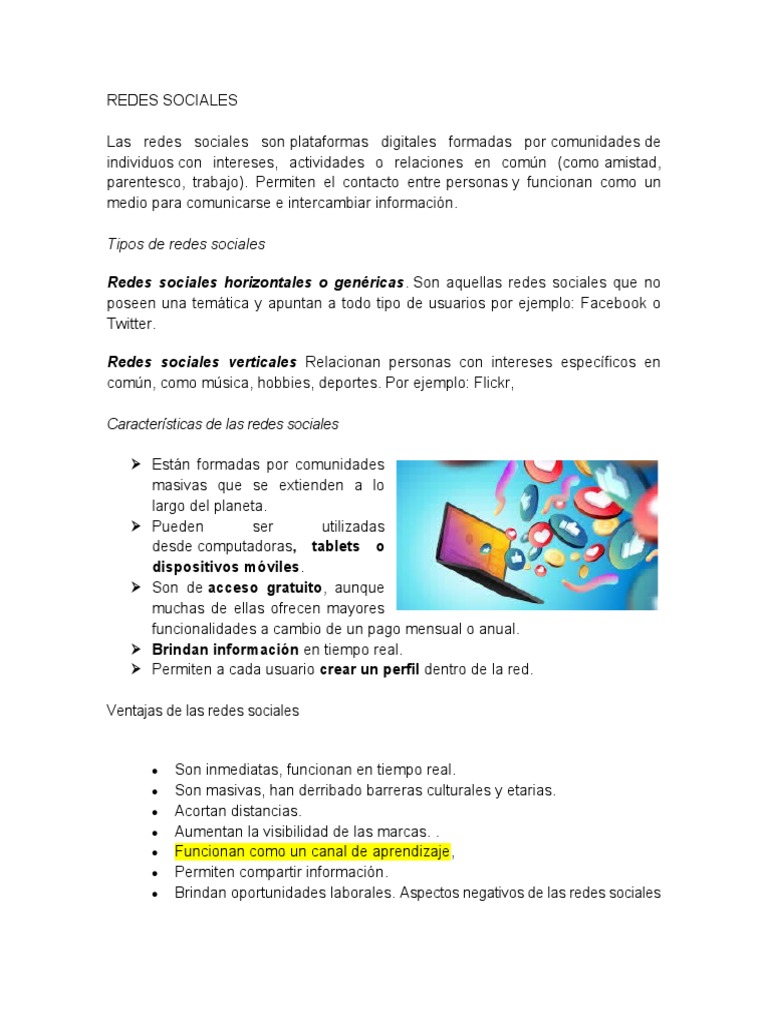 Redes Sociales: Funciones y Riesgos | PDF | Servicio de redes sociales ...