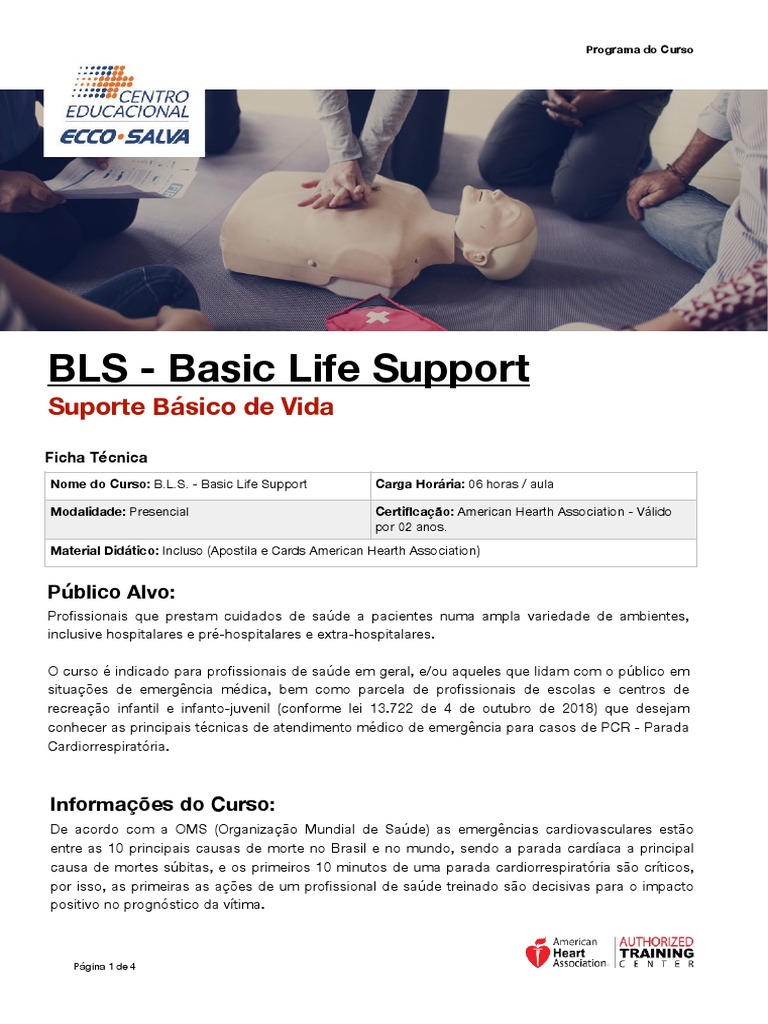 Programa BLS | PDF | Paramédico | Remédio