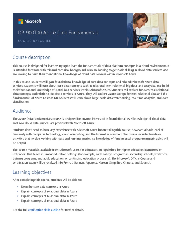 Azure Data Fundamentals Course Overview | PDF | Microsoft Azure | Databases
