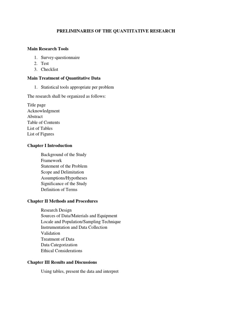 Preliminaries of The Quantitative Research PDF | PDF | Typefaces | Data