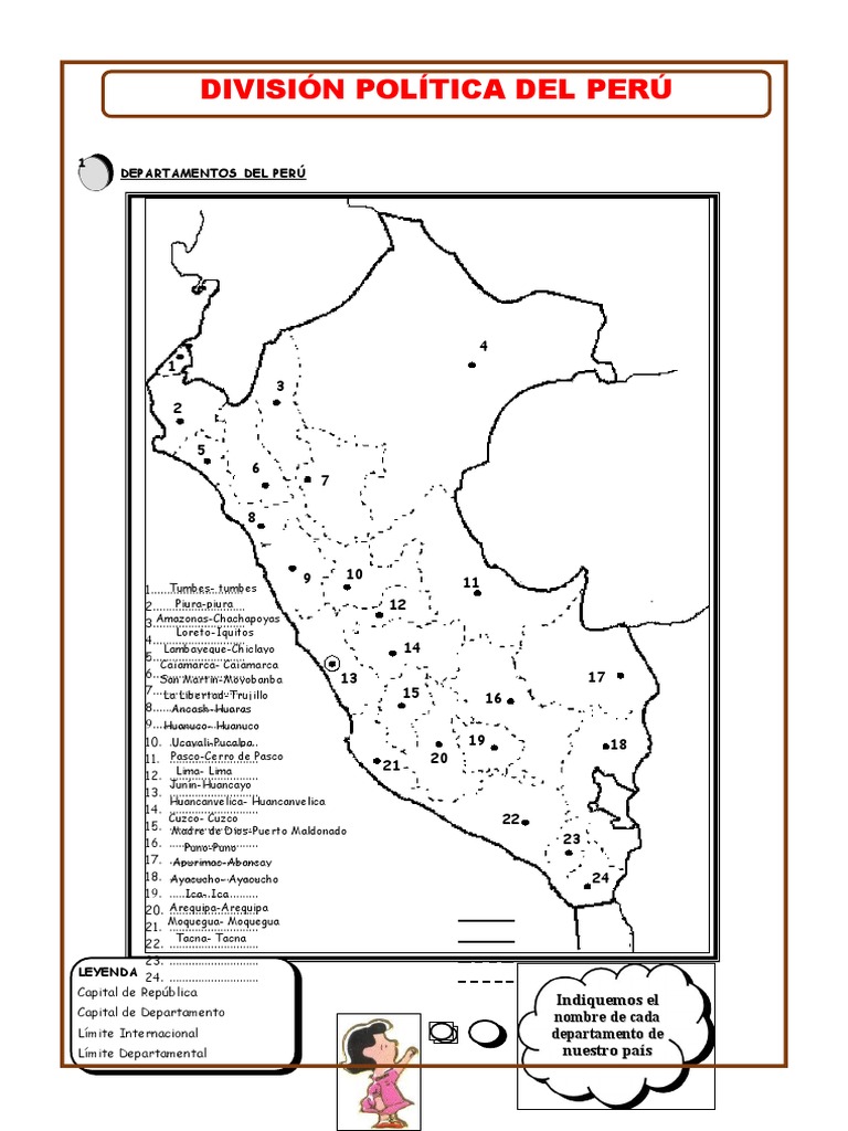 División Política del Perú: Departamentos | PDF | Perú | América del Sur