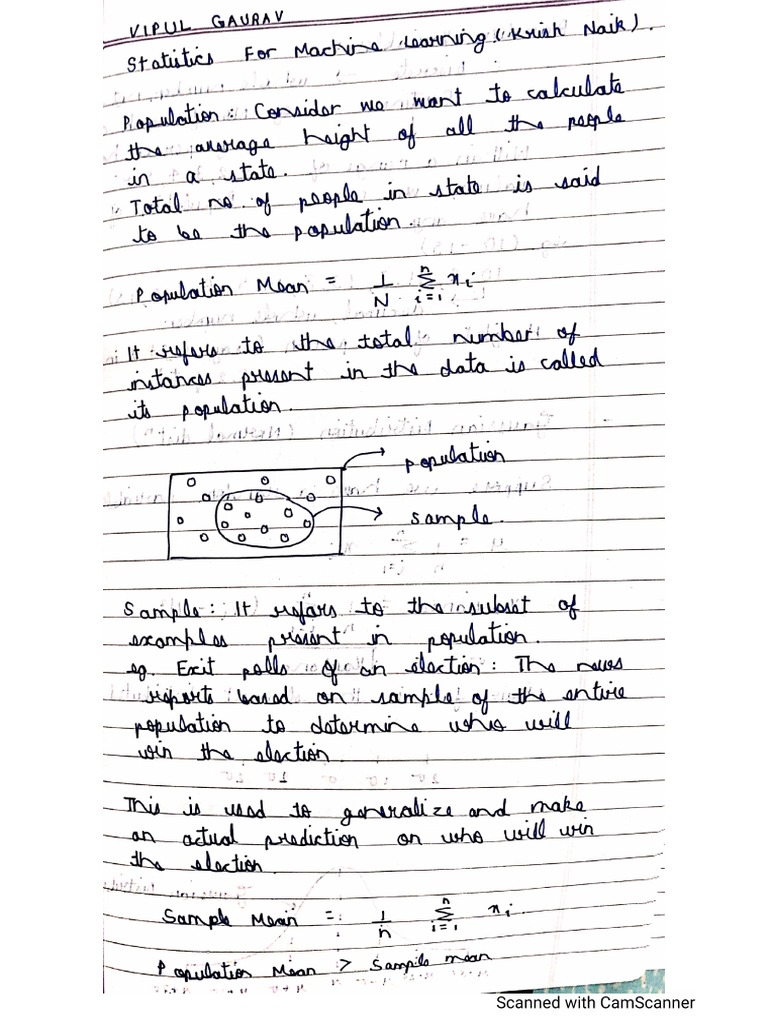 Statistics by Krish Naik Notes PDF