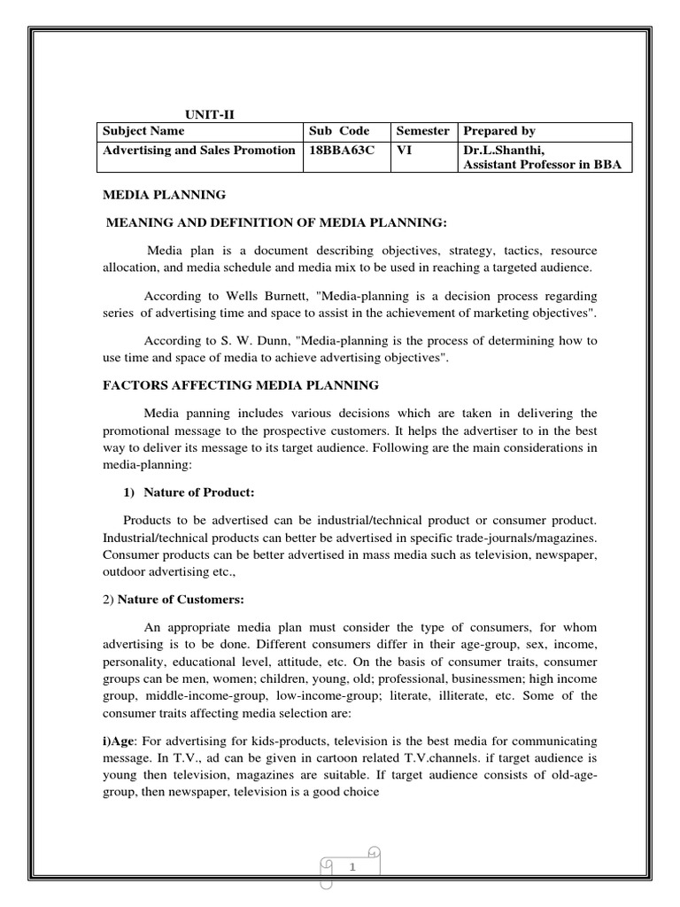 Media Planning Fundamentals A Comprehensive Guide to Selecting the