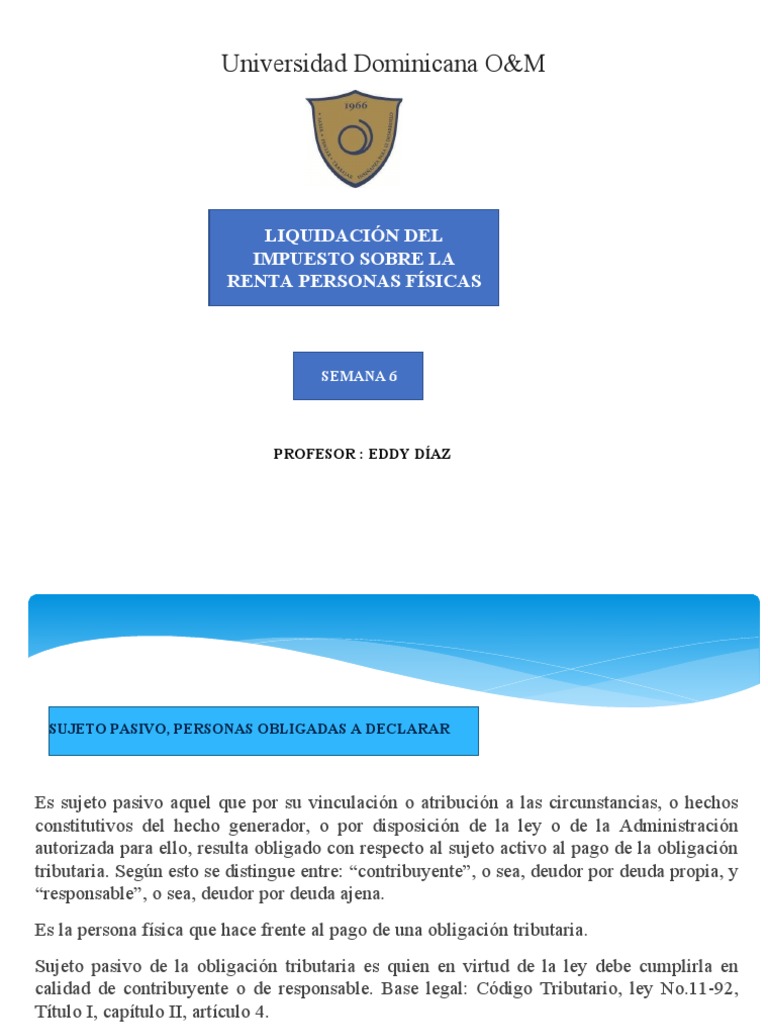 Presentacion Liquidacion Del ISR Personas Fisicas PDF Impuesto