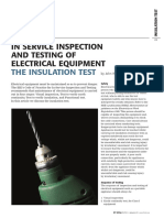 In Service Inspection and Testing of Electrical Equipment The Insulation Test