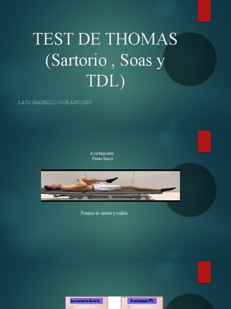TEST DE THOMAS (Sartorio, Soas y | PDF