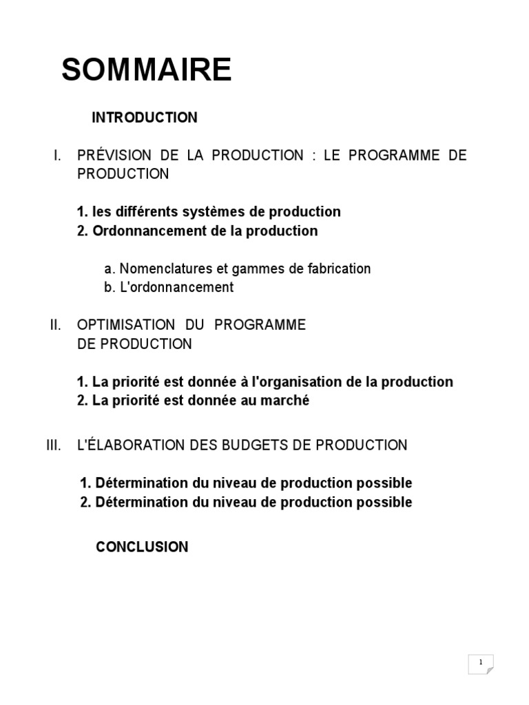 Niveau de Production et Optimisation | PDF | Optimisation mathématique ...