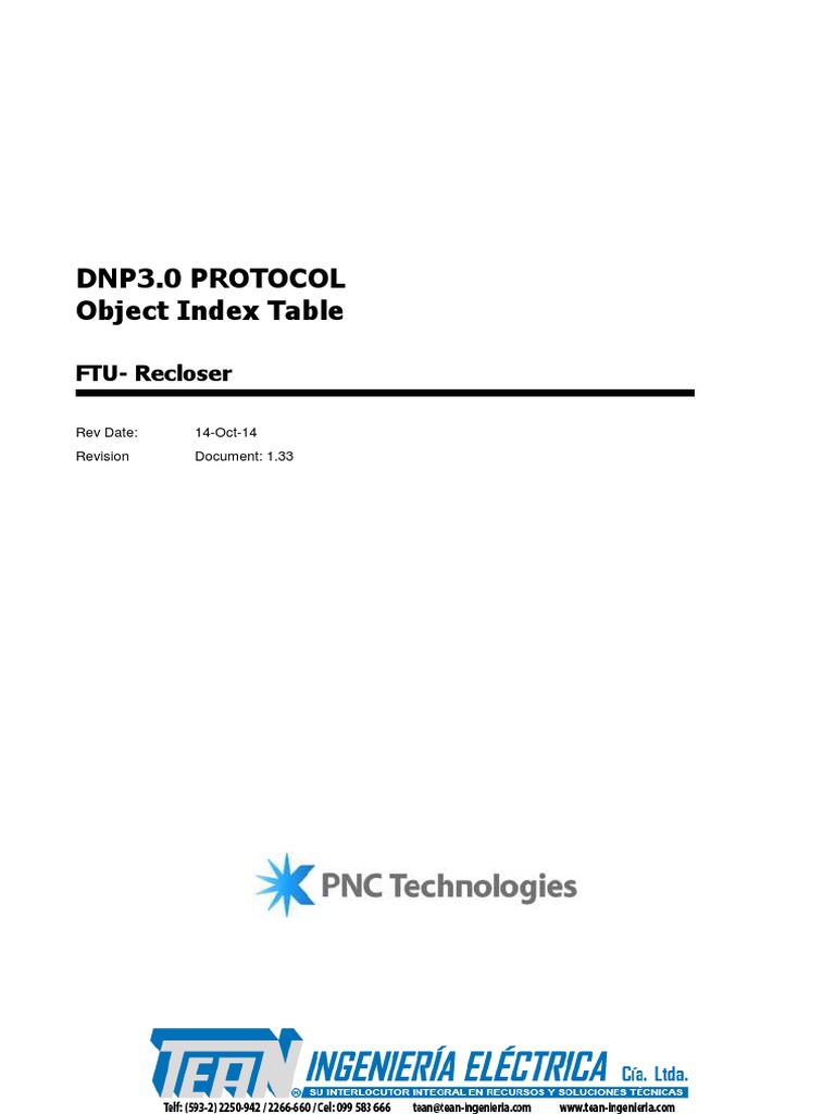 Appendix. FTU-R200 DNP (Hot Line Fault) Protocol Point Index | PDF | Ac ...